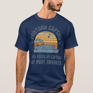 T-shirt Drunk Pontoon Capitaine Cadeau grand-père papa Cad
