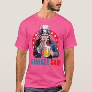 T-shirt Drunkle Sam Funny 4 juillet Oncle Sam Usa Beer D