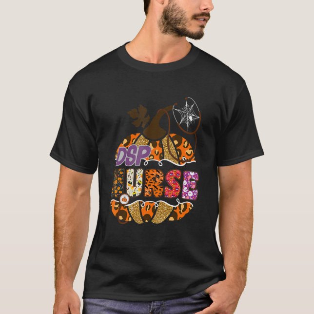 T-shirt Dsp Nurse Halloween Citrouille Leopard Direct Supp (Devant)