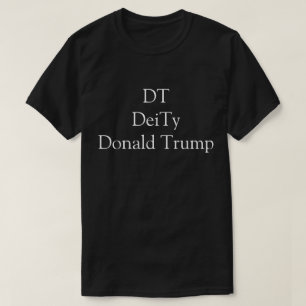 T-shirt DT, DeiTy, Donald Trump, Blanc sur le fan noir amu