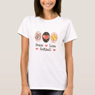 T-shirt du base-ball d'amour de paix