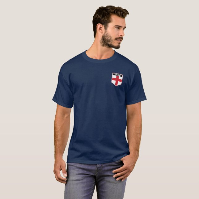 T-shirt du Bouclier du drapeau anglais (Devant entier)