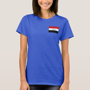 T-shirt du DK de drapeau et de carte de l'Irak