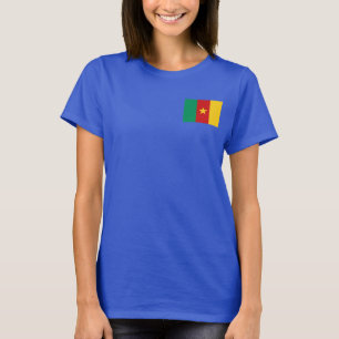 T-shirt du DK de drapeau et de carte du Cameroun