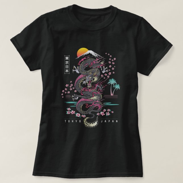 T-shirt du dragon japonais de Tokyo (Design devant)