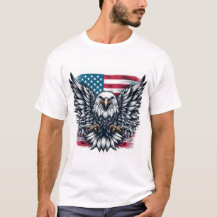 T-shirt du drapeau américain de l'aigle patriotiqu