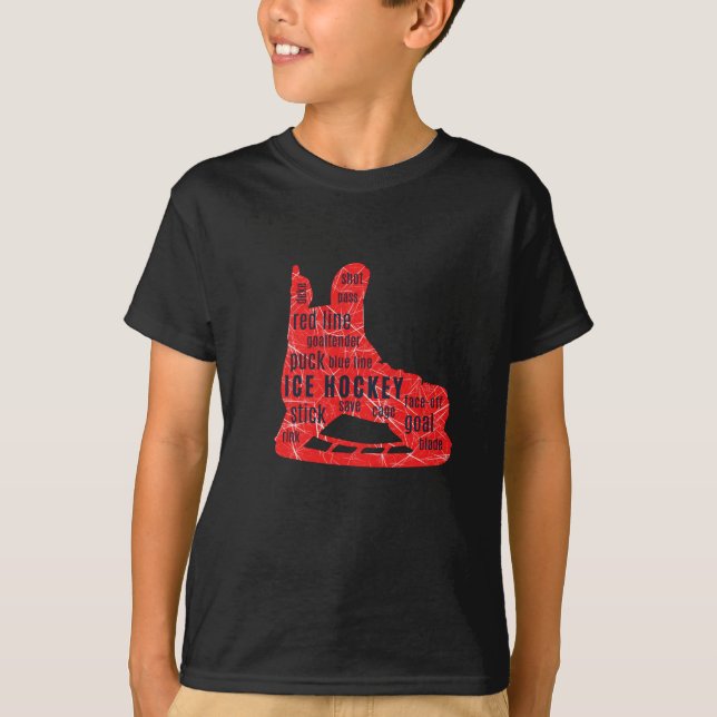 T-shirt du joueur de hockey sur gazon - patins rou (Devant)