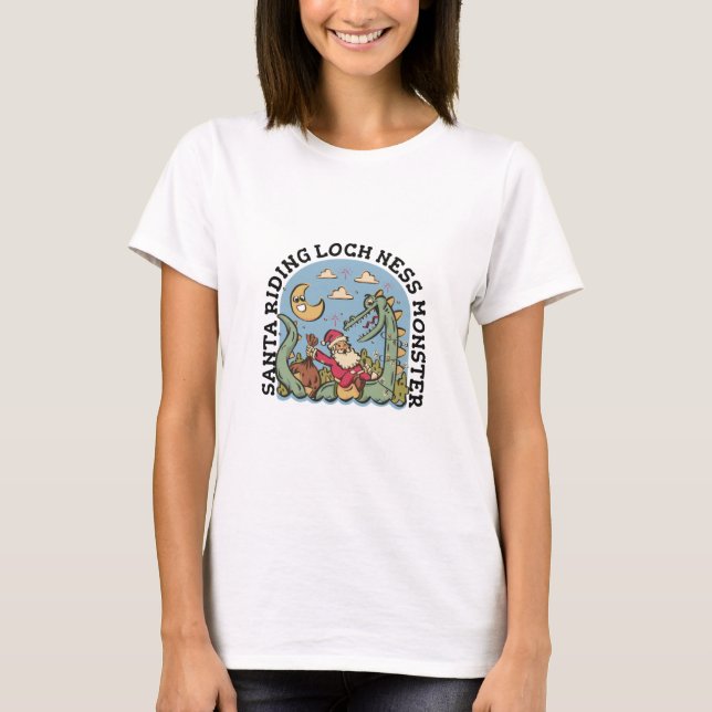 T-shirt du loch Ness Monster de père Noël (Devant)