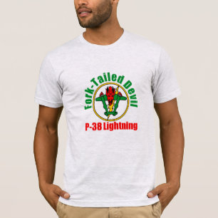 T-Shirt du logo de foudre P-38 à la fourche