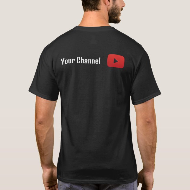 T-shirt du logo de la chaîne YouTube en noir perso (Dos)
