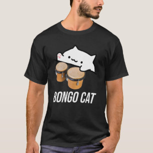 t-shirt du mème du chat bongo avec un mignon chat