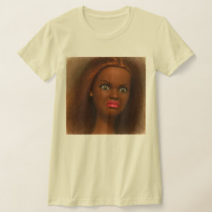 T-shirt du mème du visage de poupée noire dégoûté