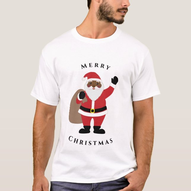 T-shirt du Père Noël afro-américain (Devant)