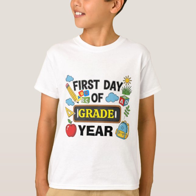 T-shirt du premier jour de l'école - Grad modifiab (Devant)