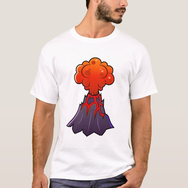 T-shirt du volcan des hommes (Devant)
