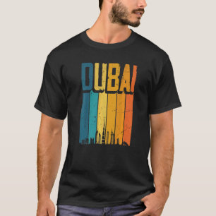 T-shirt Dubaï Émirats arabes unis Rétro Vintage Sunset Sky