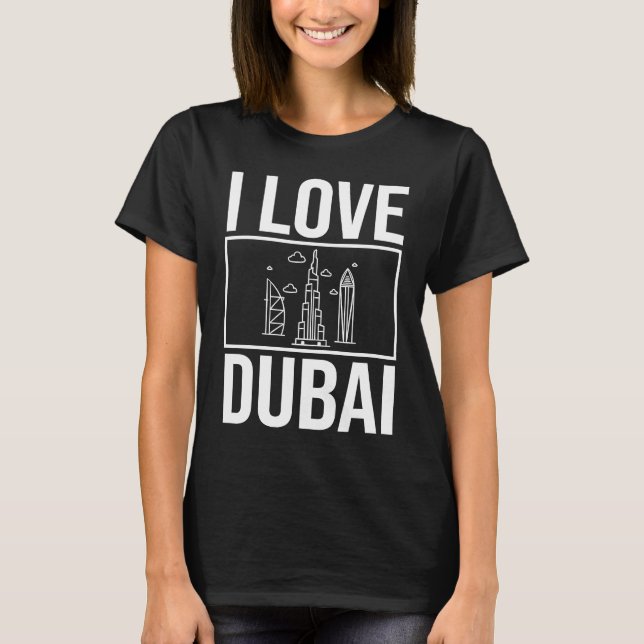 T-shirt Dubai United Arab Emirates Uae City Skyline Map Tr (Devant)