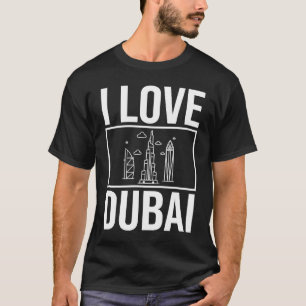 T-shirt Dubai United Arab Emirates Uae City Skyline Map Tr