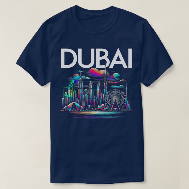T-shirt Dubaï Vacances Souvenirs Cadeaux pour Hommes Femme (Design devant)