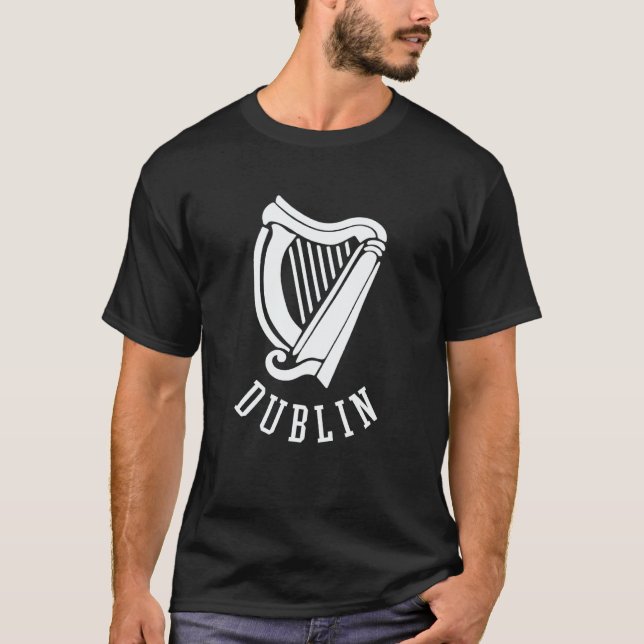 T-shirt Dublin Irish Celtic Harp s Medieval s Emblem of Du (Devant)