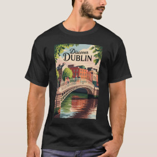 T-shirt Dublin Irlande Illustration Travel Art Vintage