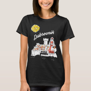 T-shirt Dubrovnik Croatie Forteresse Blanche Rouge Voyage