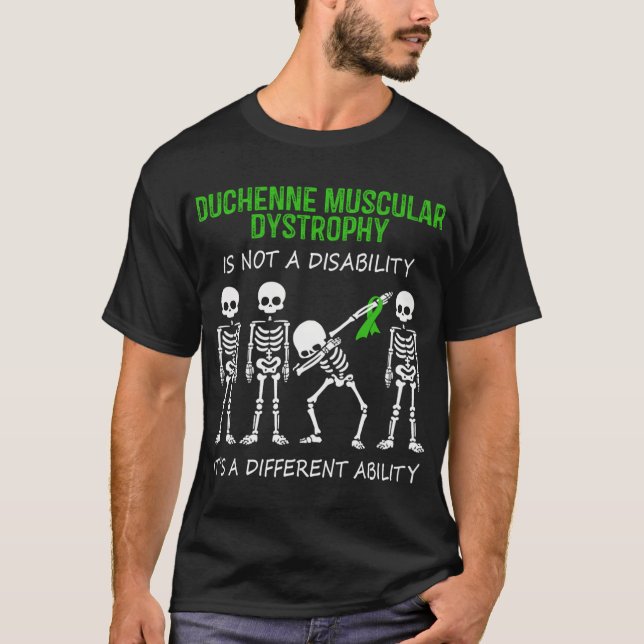 T-shirt Duchenne Dystrophie musculaire Dabbing Skeleton Ri (Devant)