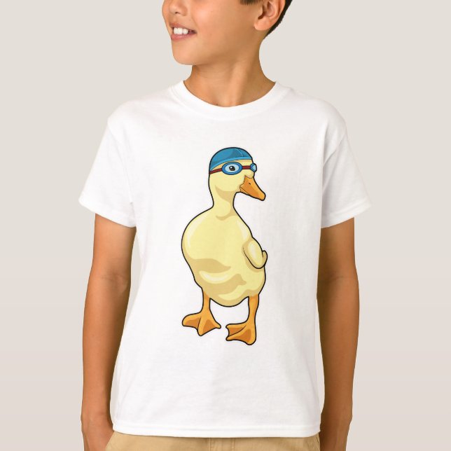 T-shirt Duck at Swimming with Swimming goggles (Devant)
