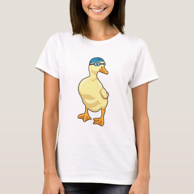 T-shirt Duck at Swimming with Swimming goggles (Devant)
