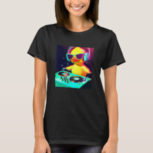 T-shirt Duck Chick DJ Party Club Disque Jockey Gif EDM Dan