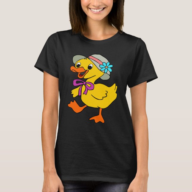 T-SHIRT DUCK DUCKLING HAT RIBBON EASTER DUCK GOOSE BIRD (Devant)