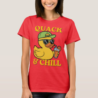 T-shirt Duck Holiday – Canard en vacances tropicales