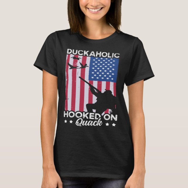 T-shirt Duck Hunting Waterfowl Hunting Duckaholic Quack (Devant)