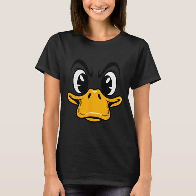 T-shirt Duck Shirt Adult Kids Men Women Yellow Duck Face C (Devant)