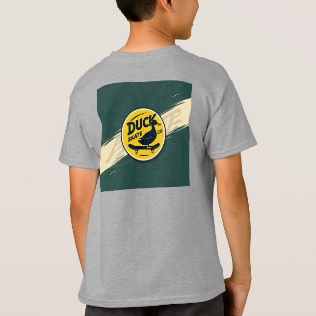 T-shirt Duck Skate Co. Cool Cartoon Skater (Dos)