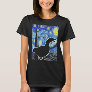 T-shirt Duck Starry Night Van Gogh Funny Duck Farmer
