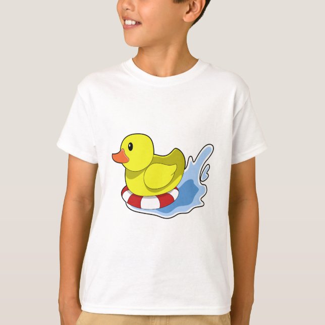 T-shirt Duck with Swim ring à Water.PNG (Devant)