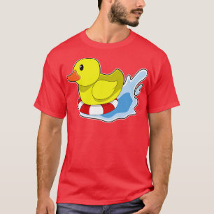 T-shirt Duck with Swim ring in Water