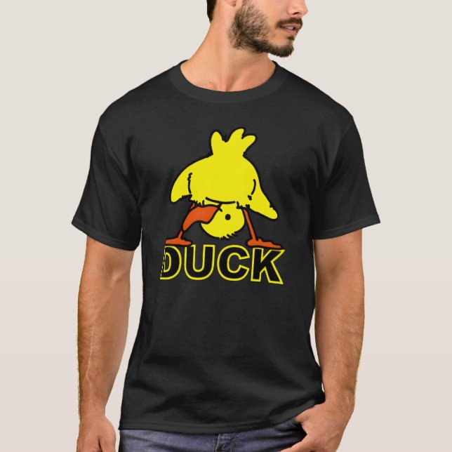 T-shirt Ducky Duck Funny Mens et Womensshirt rétro (Devant)
