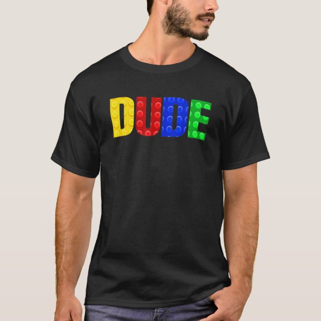 T-shirt Dude Constructeur de briques pour enfants Ensemble (Devant)