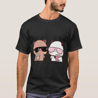 T-shirt Dudu Bear Et Bubu Panda Ayant Du Café Ensemble  ¤