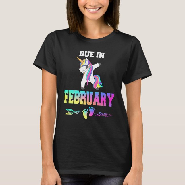 T-shirt Due Date February Pregnancy Announcement (Devant)