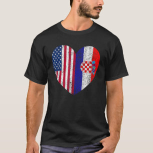 T-shirt Duel Heart Croatie et citoyen américain duel