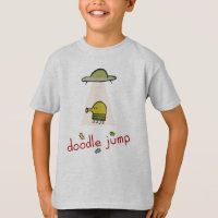 T-shirt d'UFO de saut de griffonnage