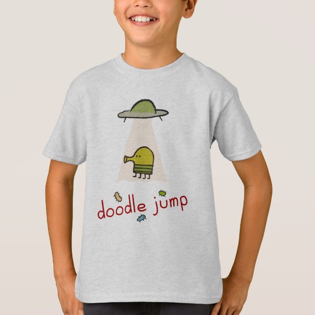 T-shirt d'UFO de saut de griffonnage (Devant)