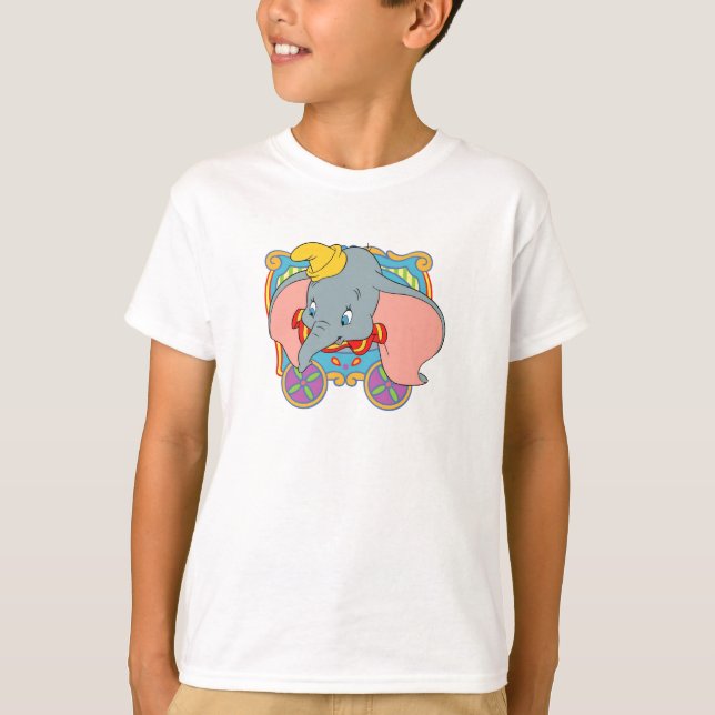 T-shirt Dumbo assis dans un chariot (Devant)