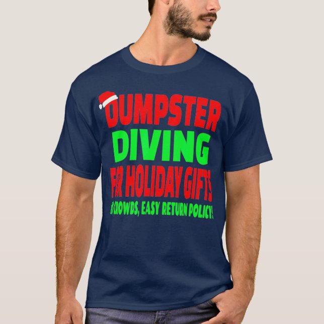 T-shirt Dumpster Diving Noël Santa Hat (Devant)