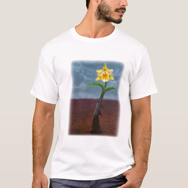T-shirt d'une arme à feu à une fleur (Devant)