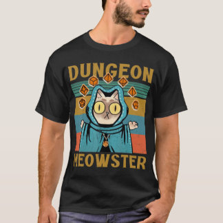 T-shirt Dungeon Meowster Funny Nerdy Gamer Chat Vintage Ga