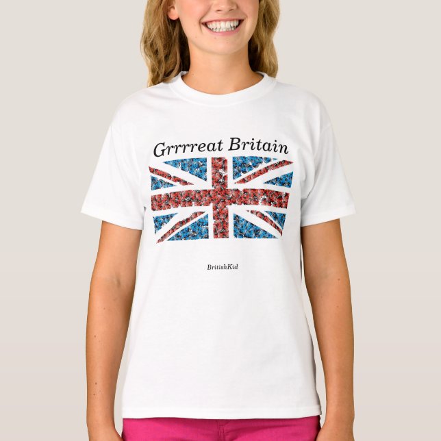 T-shirt d'Union Jack de la fille (Devant)